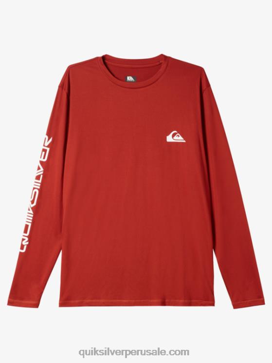 Quiksilver N8LNT403 hombres ocre rojo omni session camiseta de surf de manga larga upf 50