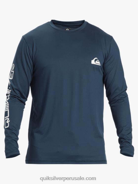 Quiksilver N8LNT405 hombres azul marino medianoche omni session camiseta de surf de manga larga upf 50