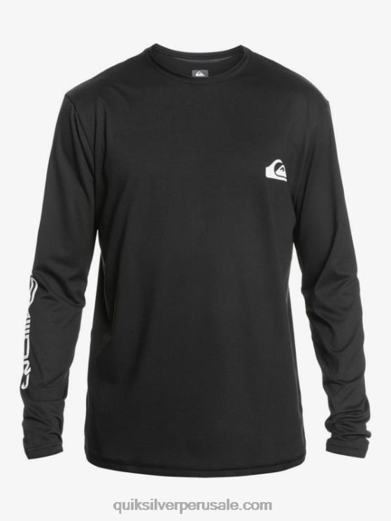 Quiksilver N8LNT406 hombres negro omni session camiseta de surf de manga larga upf 50