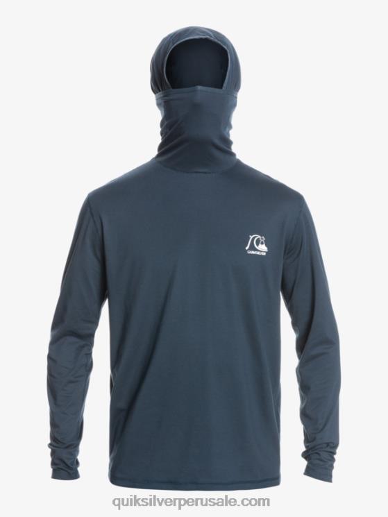 Quiksilver N8LNT417 hombres brezo azul marino medianoche camiseta de surf heritage upf 50 de manga larga