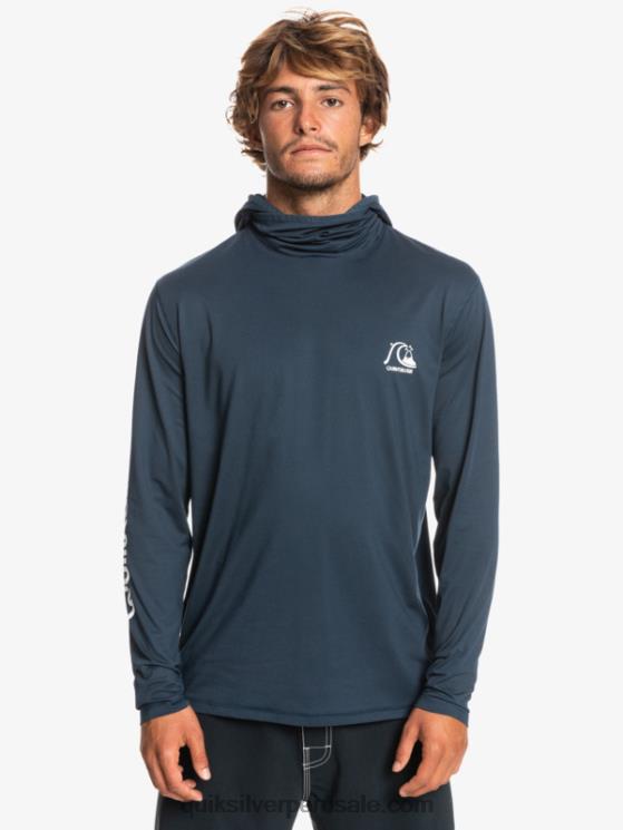 Quiksilver N8LNT417 hombres brezo azul marino medianoche camiseta de surf heritage upf 50 de manga larga