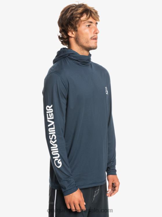 Quiksilver N8LNT417 hombres brezo azul marino medianoche camiseta de surf heritage upf 50 de manga larga