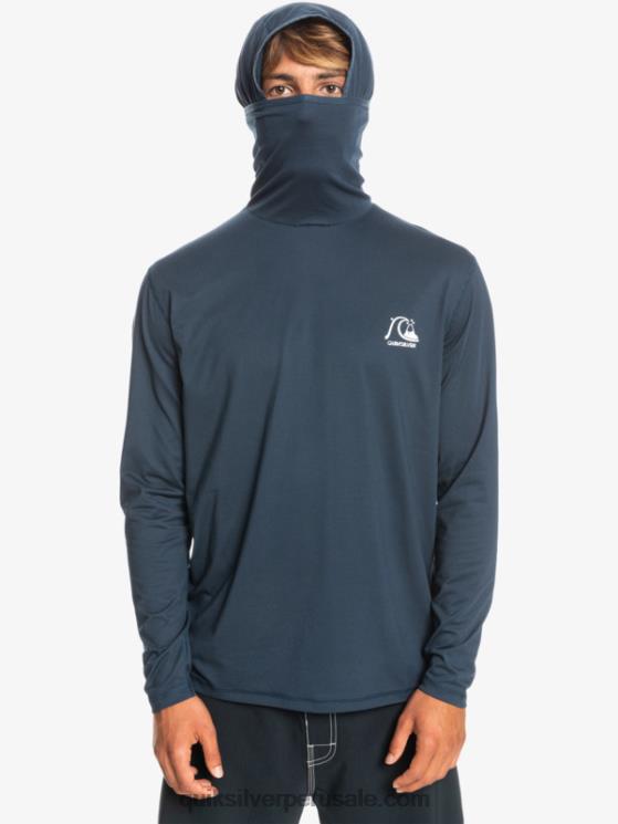 Quiksilver N8LNT417 hombres brezo azul marino medianoche camiseta de surf heritage upf 50 de manga larga