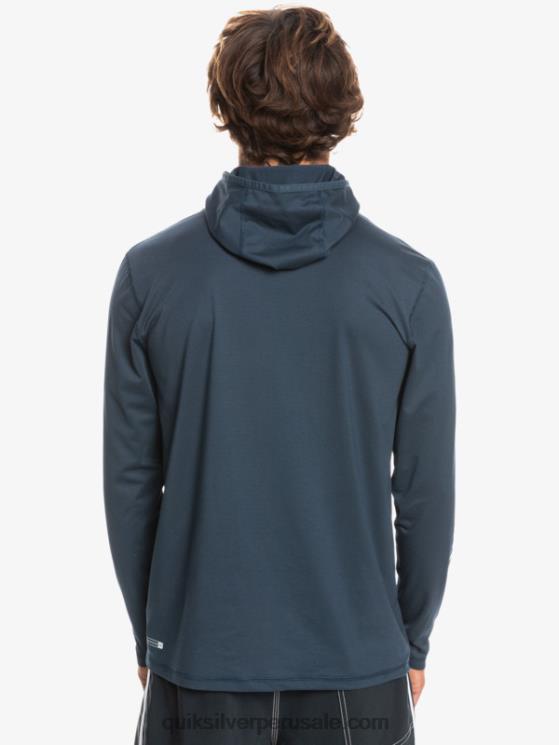 Quiksilver N8LNT417 hombres brezo azul marino medianoche camiseta de surf heritage upf 50 de manga larga