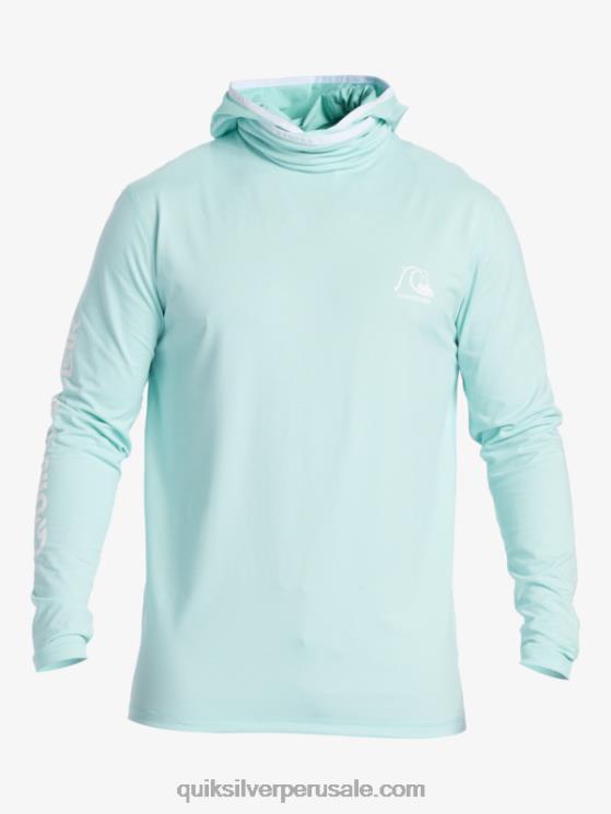 Quiksilver N8LNT419 hombres brezo azul cielo camiseta de surf heritage upf 50 de manga larga