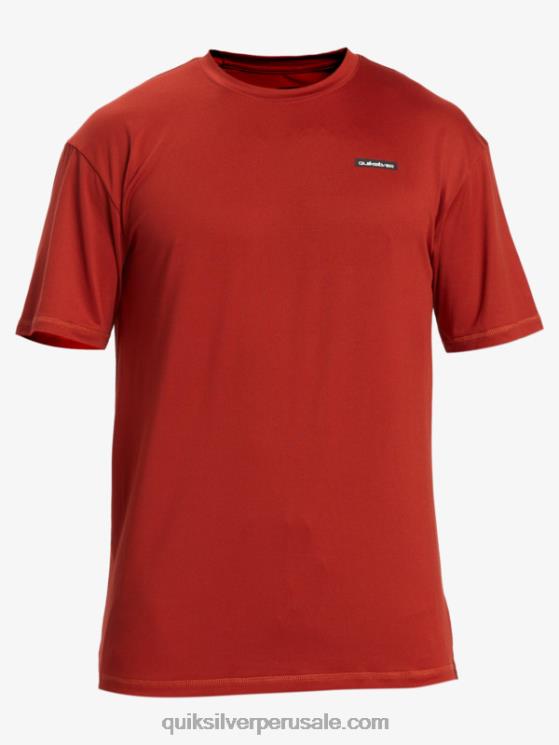 Quiksilver N8LNT539 hombres ocre rojo playera de surf de manga corta omni session upf 50