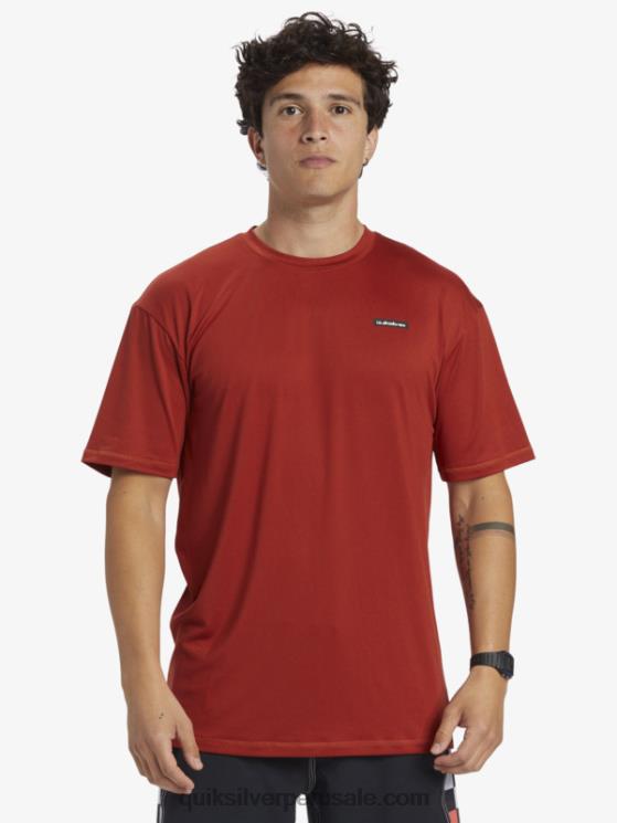 Quiksilver N8LNT539 hombres ocre rojo playera de surf de manga corta omni session upf 50