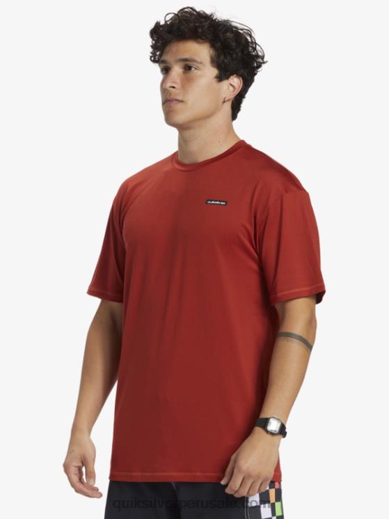 Quiksilver N8LNT539 hombres ocre rojo playera de surf de manga corta omni session upf 50