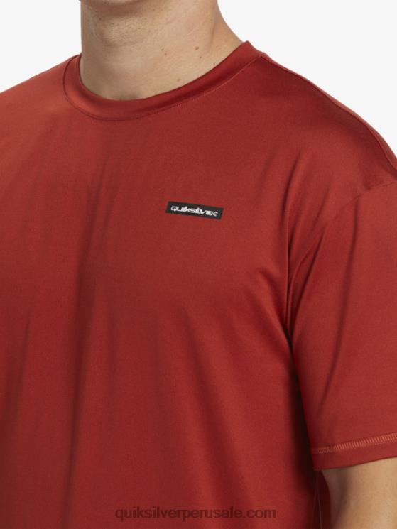 Quiksilver N8LNT539 hombres ocre rojo playera de surf de manga corta omni session upf 50