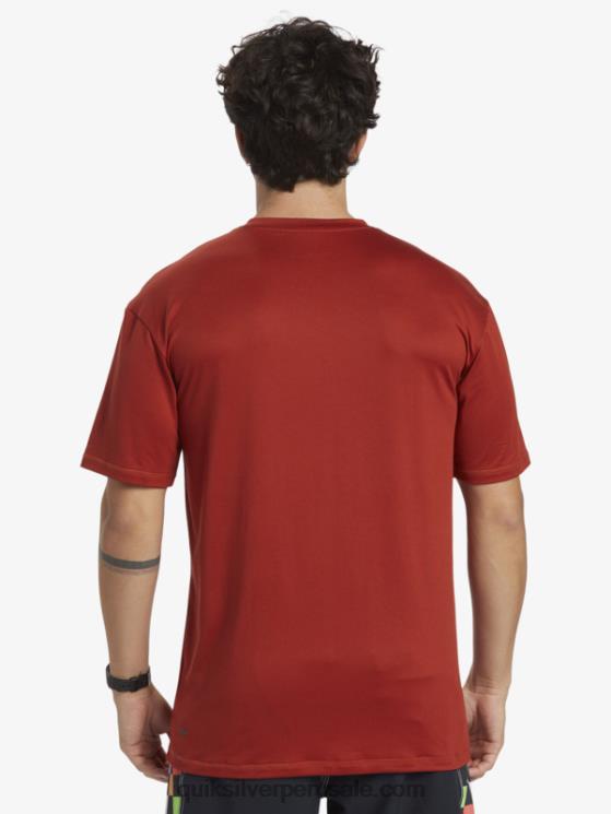 Quiksilver N8LNT539 hombres ocre rojo playera de surf de manga corta omni session upf 50