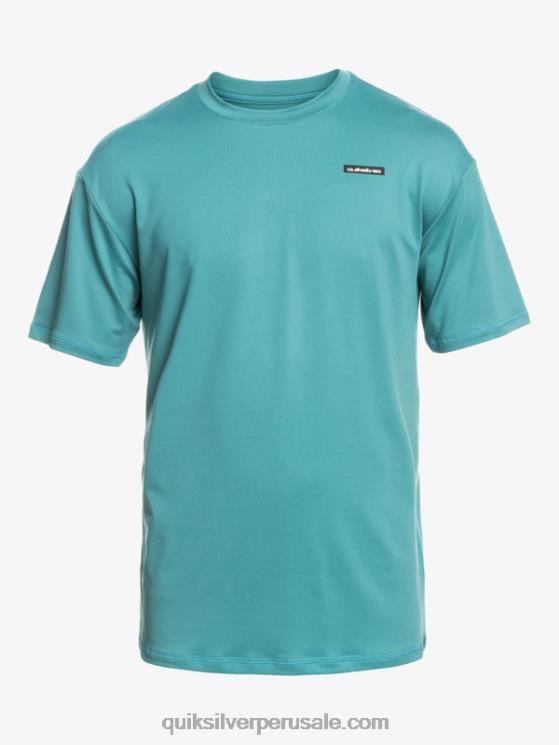 Quiksilver N8LNT542 hombres azul bretaña playera de surf de manga corta omni session upf 50