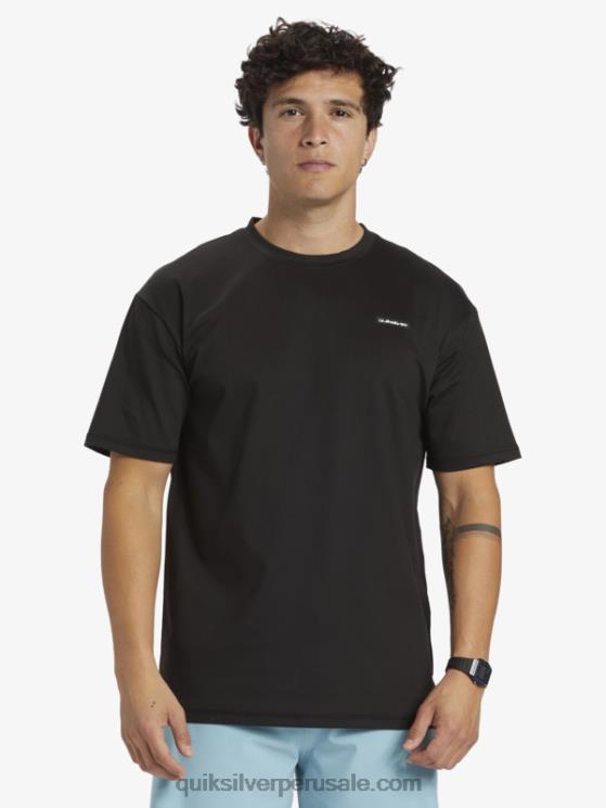 Quiksilver N8LNT543 hombres negro playera de surf de manga corta omni session upf 50