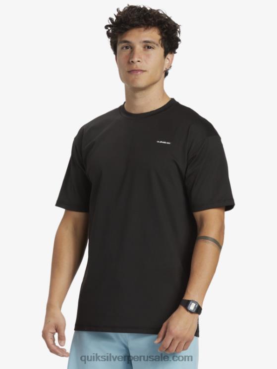 Quiksilver N8LNT543 hombres negro playera de surf de manga corta omni session upf 50