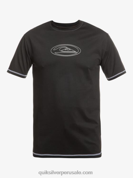 Quiksilver N8LNT587 hombres negro camiseta saturno surf manga corta upf 50 surf