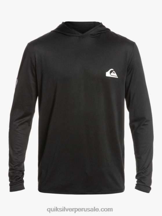 Quiksilver N8LNT773 hombres negro camiseta de surf de manga larga omni session upf 50