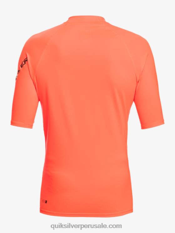 Quiksilver N8LNT813 hombres coral ardiente todos los tiempos manga corta upf 50 rashguard