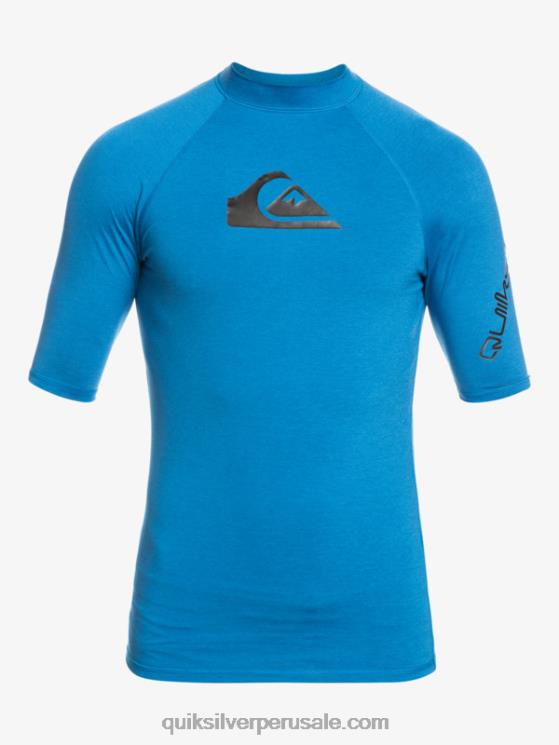 Quiksilver N8LNT814 hombres snorkel azul brezo todos los tiempos manga corta upf 50 rashguard