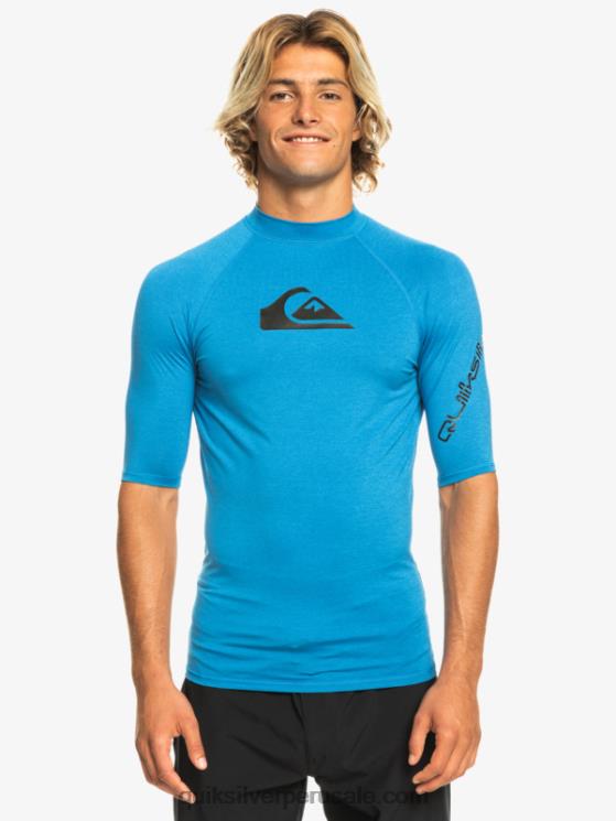 Quiksilver N8LNT814 hombres snorkel azul brezo todos los tiempos manga corta upf 50 rashguard