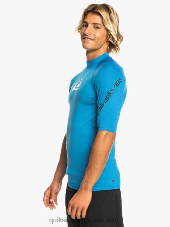 Quiksilver N8LNT814 hombres snorkel azul brezo todos los tiempos manga corta upf 50 rashguard