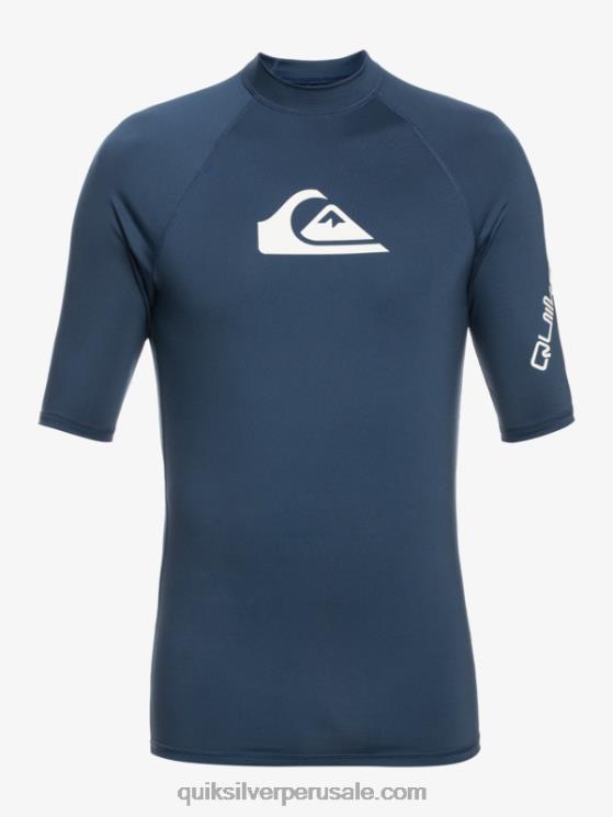 Quiksilver N8LNT815 hombres insignias azules todos los tiempos manga corta upf 50 rashguard