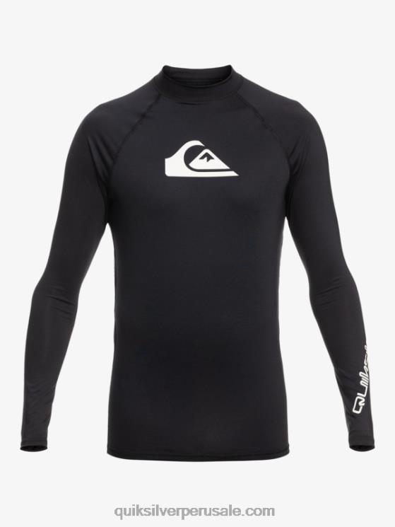 Quiksilver N8LNT817 hombres negro todos los tiempos manga larga upf 50 rashguard