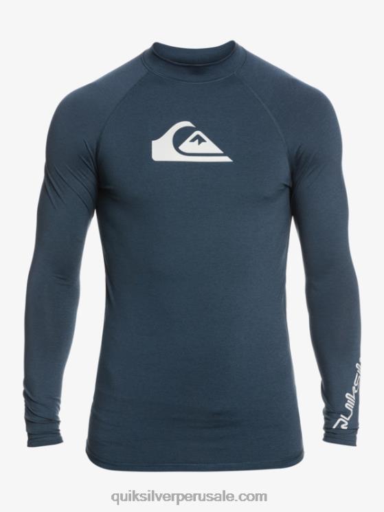 Quiksilver N8LNT820 hombres blazer azul marino jaspeado todos los tiempos manga larga upf 50 rashguard