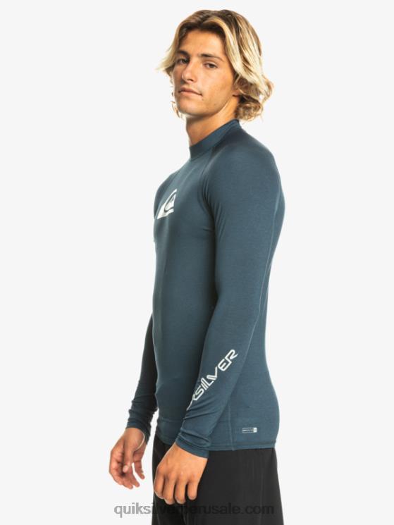 Quiksilver N8LNT820 hombres blazer azul marino jaspeado todos los tiempos manga larga upf 50 rashguard