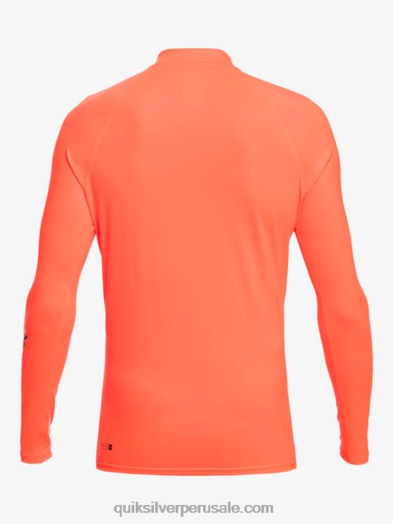 Quiksilver N8LNT821 hombres coral ardiente todos los tiempos manga larga upf 50 rashguard