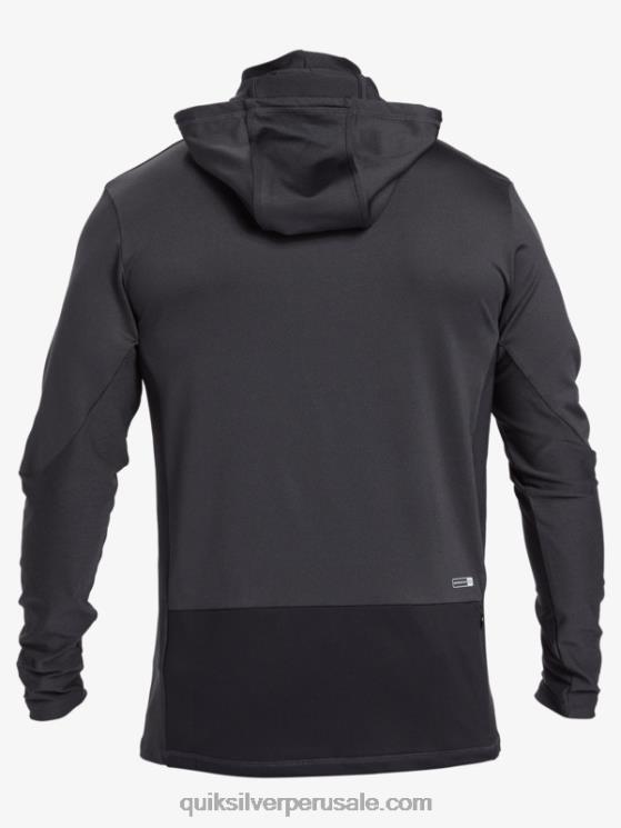 Quiksilver N8LNT830 hombres negro Camiseta de surf de manga larga con capucha UPF 50 de Waterman Angler