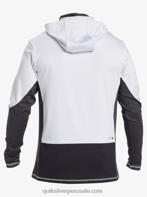 Quiksilver N8LNT831 hombres blanco Camiseta de surf de manga larga con capucha UPF 50 de Waterman Angler