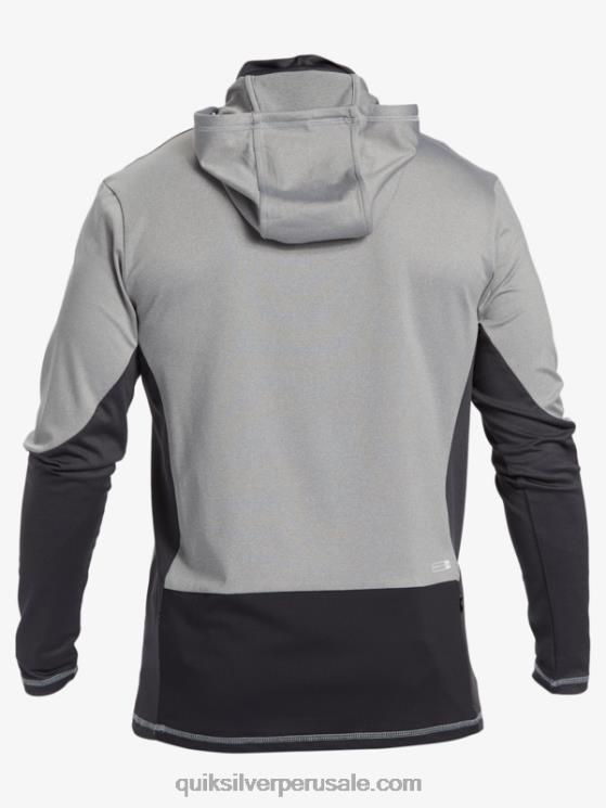 Quiksilver N8LNT832 hombres piel de tiburon Camiseta de surf de manga larga con capucha UPF 50 de Waterman Angler