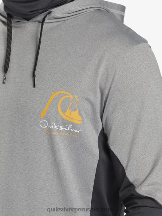 Quiksilver N8LNT832 hombres piel de tiburon Camiseta de surf de manga larga con capucha UPF 50 de Waterman Angler