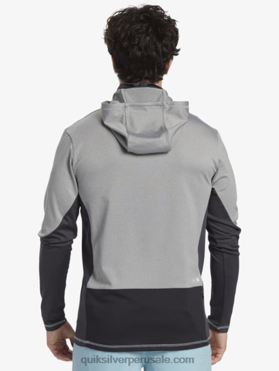 Quiksilver N8LNT832 hombres piel de tiburon Camiseta de surf de manga larga con capucha UPF 50 de Waterman Angler