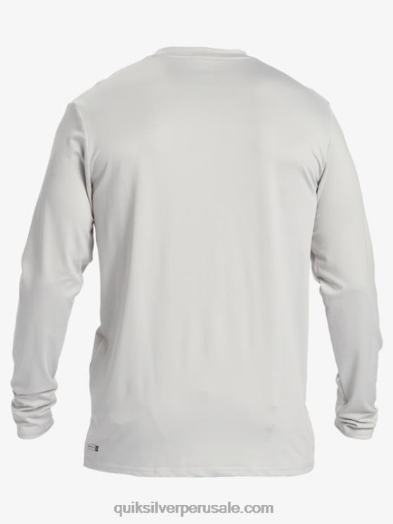 Quiksilver N8LNT840 hombres gris violeta playera de manga larga con rayas sólidas upf 50 surf