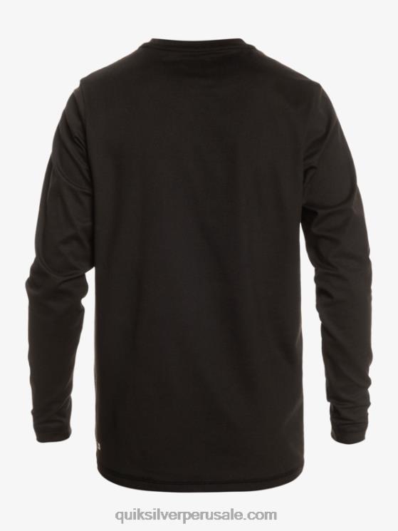 Quiksilver N8LNT841 hombres negro playera de manga larga con rayas sólidas upf 50 surf