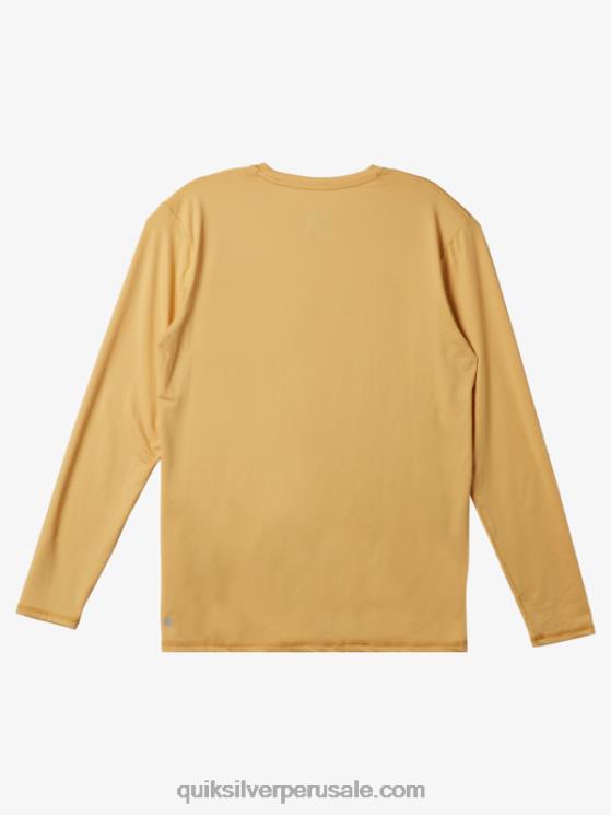 Quiksilver N8LNT843 hombres trigo playera de manga larga con rayas sólidas upf 50 surf