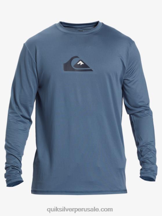 Quiksilver N8LNT844 hombres mar de bering playera de manga larga con rayas sólidas upf 50 surf