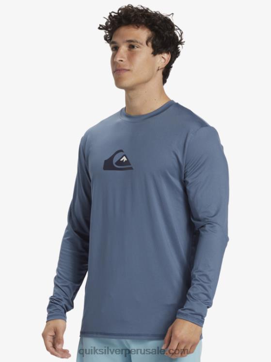 Quiksilver N8LNT844 hombres mar de bering playera de manga larga con rayas sólidas upf 50 surf
