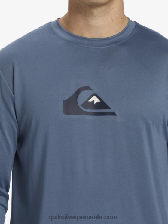 Quiksilver N8LNT844 hombres mar de bering playera de manga larga con rayas sólidas upf 50 surf