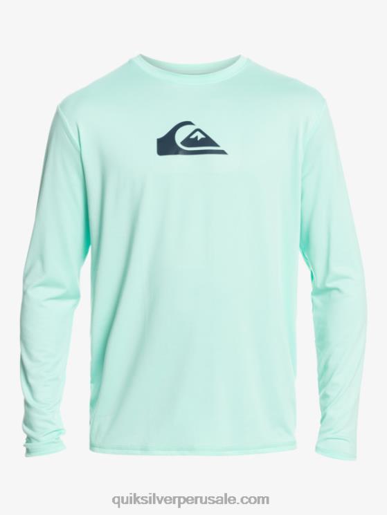Quiksilver N8LNT845 hombres vaso de playa playera de manga larga con rayas sólidas upf 50 surf