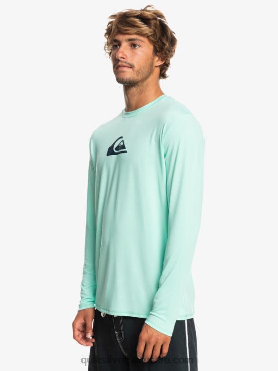 Quiksilver N8LNT845 hombres vaso de playa playera de manga larga con rayas sólidas upf 50 surf