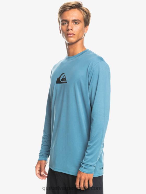 Quiksilver N8LNT847 hombres provenzal playera de manga larga con rayas sólidas upf 50 surf