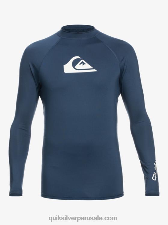 Quiksilver N8LNT853 hombres insignias azules todos los tiempos manga larga upf 50 rashguard