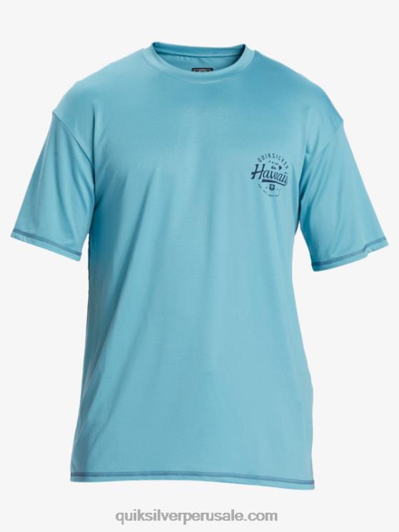 Quiksilver N8LNT880 hombres delfinio azul camiseta de surf de manga corta hawaii big bite upf 50
