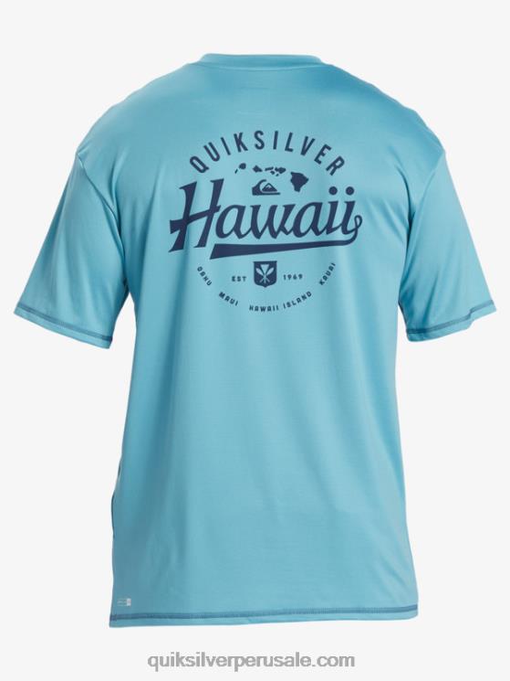 Quiksilver N8LNT880 hombres delfinio azul camiseta de surf de manga corta hawaii big bite upf 50