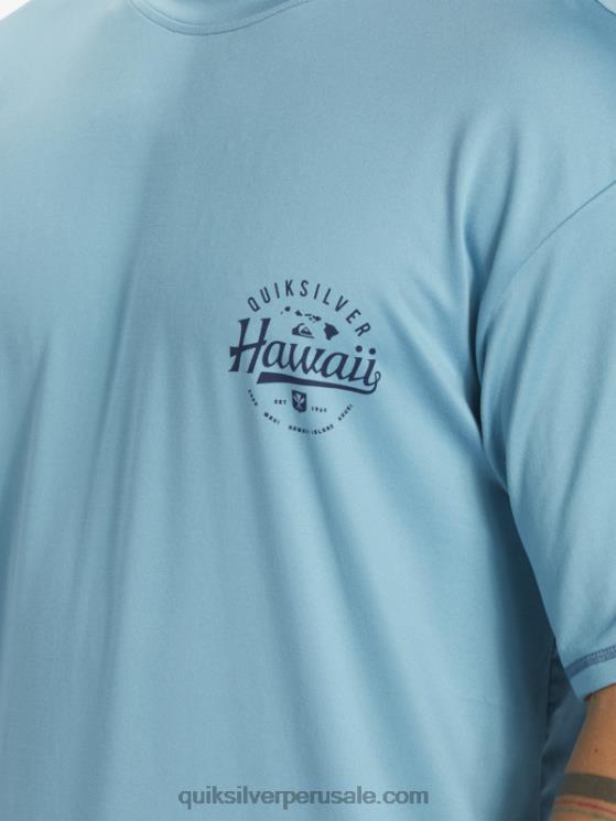 Quiksilver N8LNT880 hombres delfinio azul camiseta de surf de manga corta hawaii big bite upf 50