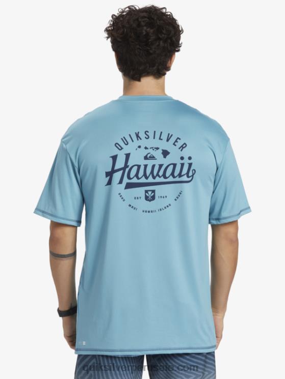 Quiksilver N8LNT880 hombres delfinio azul camiseta de surf de manga corta hawaii big bite upf 50