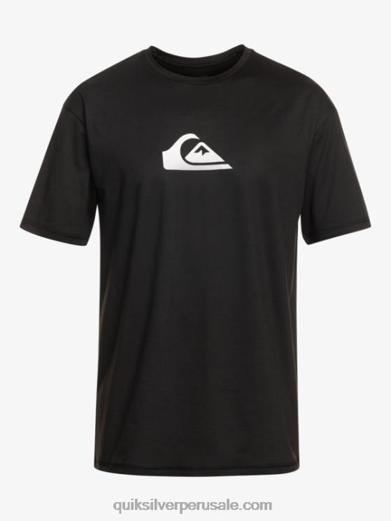 Quiksilver N8LNT882 hombres negro playera de surf de manga corta UPF 50 Solid Streak