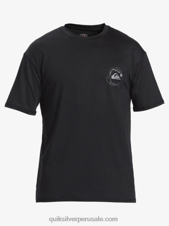 Quiksilver N8LNT883 hombres negro camiseta de surf de manga corta hawaii big bite upf 50