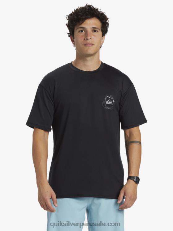 Quiksilver N8LNT883 hombres negro camiseta de surf de manga corta hawaii big bite upf 50